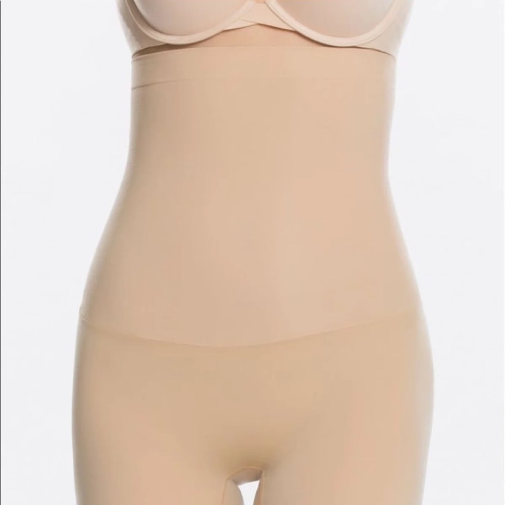 Spanx size large mid thigh to under busy shapewear